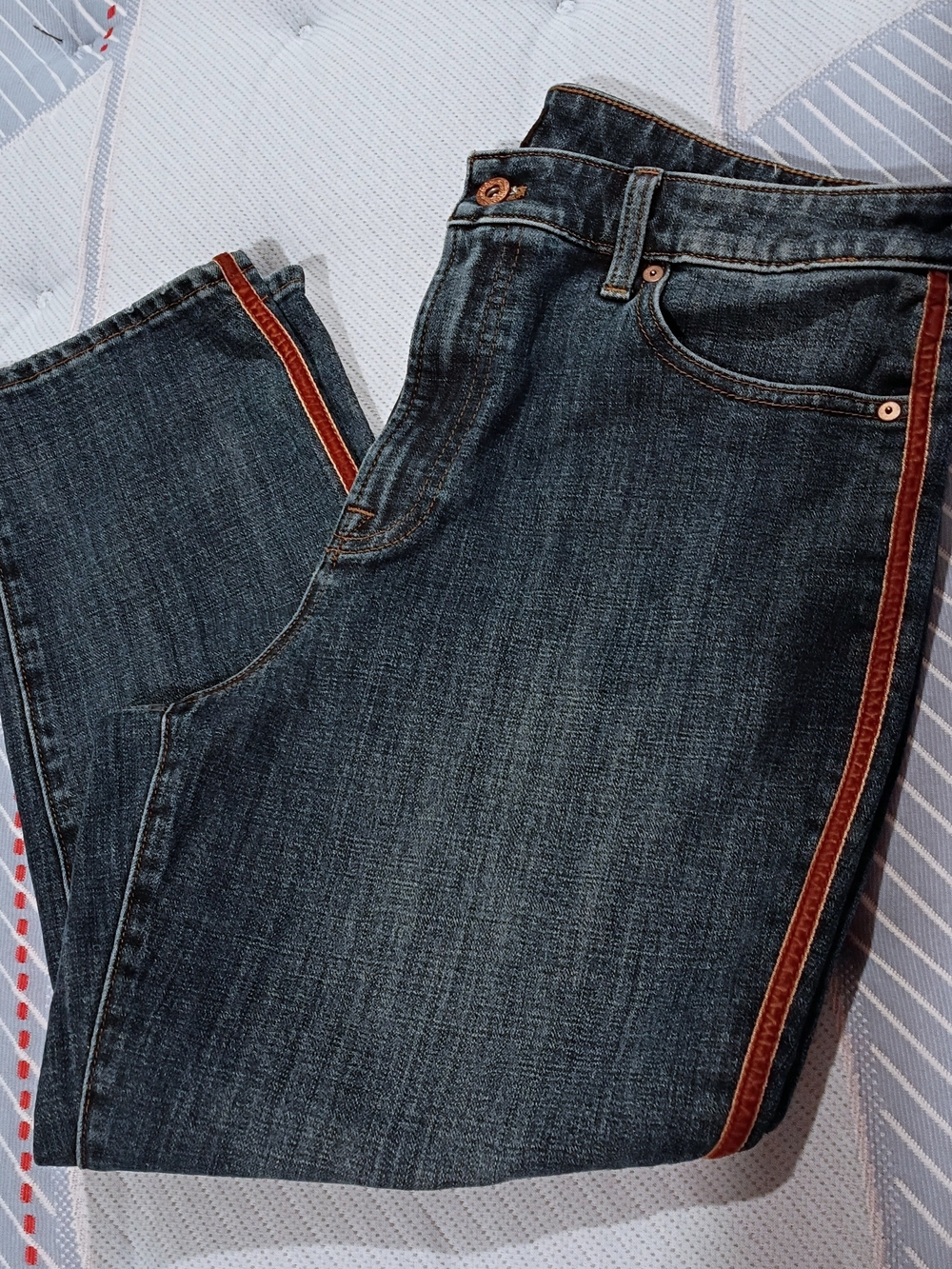 Talbots Petite Cropped Ankle Jean w/ Striped Side  Size 14 Petite